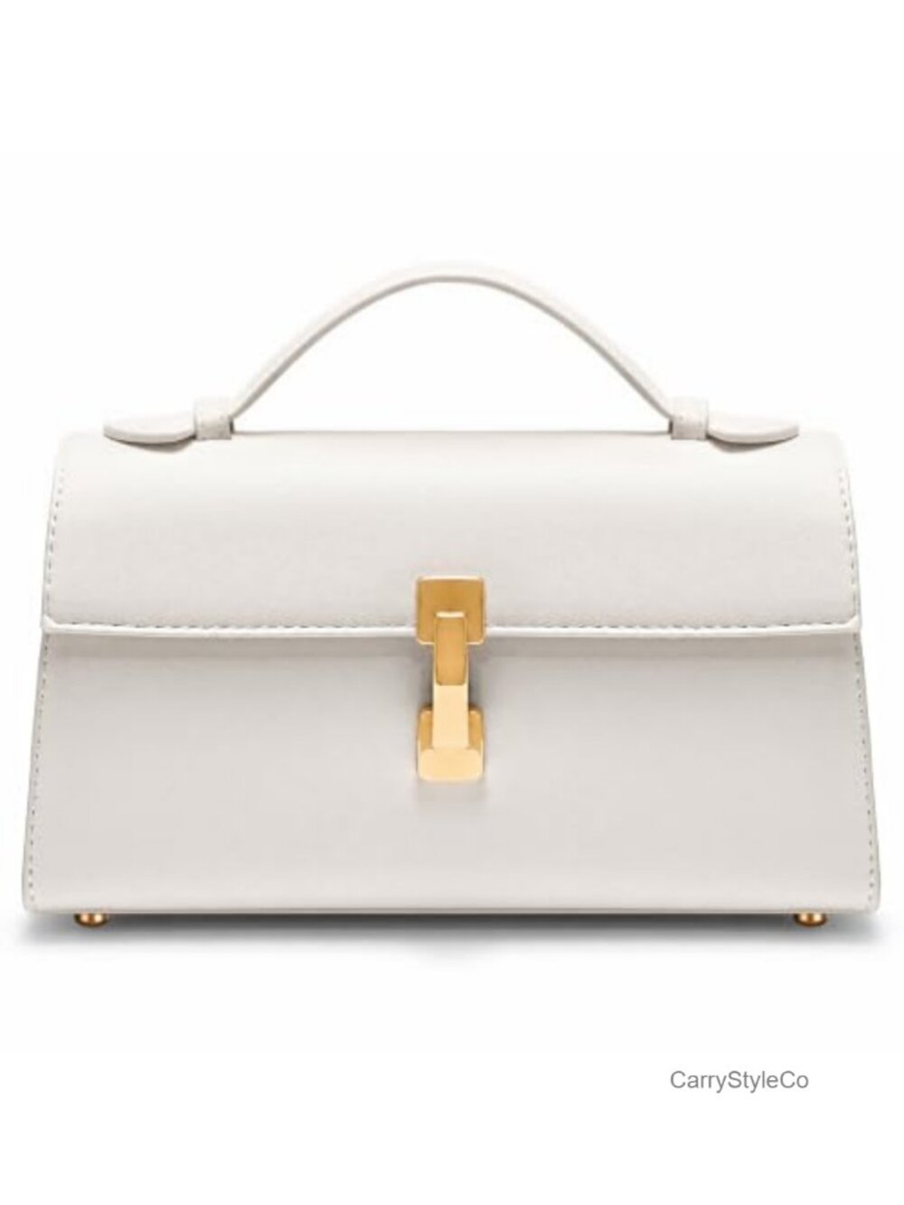 Vegan Leather Top Handle Clutch Crossbody Bag Women Detachable Strap